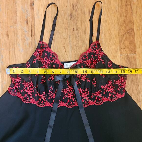 Cinema Etoile Lingerie Size L Black Red Lace Vamp Whimsygoth Mesh Festival Dress - Picture 6 of 10